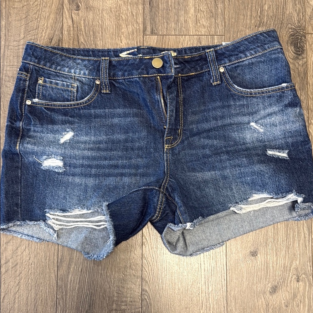 Seven7 Blue Jean Shorts Distressed Cut-Offs